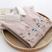 Cămașă modernă de damă cu guler clasic, broderie și nasturi