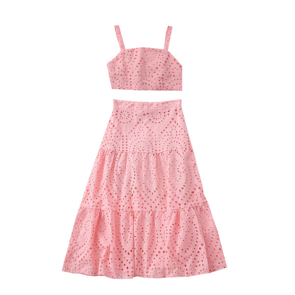 Sieviešu komplekts no divām daļām gari svārki + topiņš