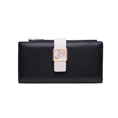 Női bőr pénztárca fém rögzítéssel