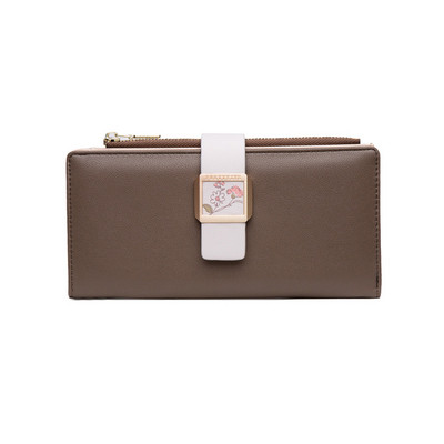 Női bőr pénztárca fém rögzítéssel