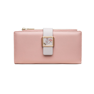 Női bőr pénztárca fém rögzítéssel