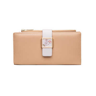 Női bőr pénztárca fém rögzítéssel