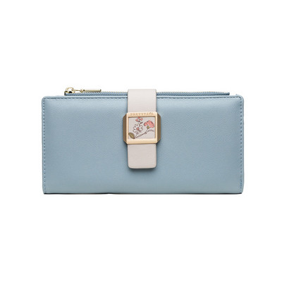 Női bőr pénztárca fém rögzítéssel