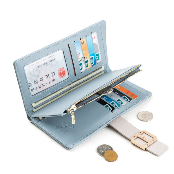 Női bőr pénztárca fém rögzítéssel