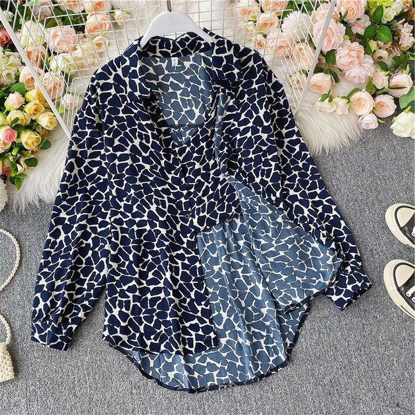 Női alkalmi ing retro stílusban, hosszú ujjal