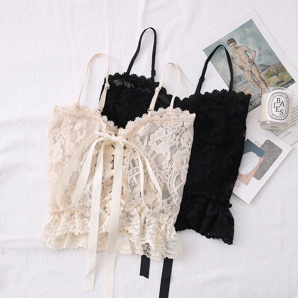 Uue mudeli pitsiline naiste peenikeste rihmadega topp