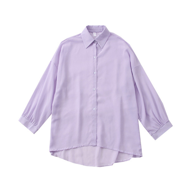 Női ing klasszikus gallérral - aszimmetrikus modell