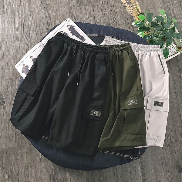 Nyári férfi nadrág széles modell oldalzsebekkel