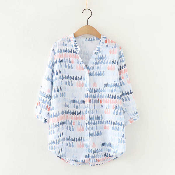 Moodne naiste särk 3/4 varrukate ja nööpidega