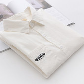 Moodne naiste särk klassikalise krae ja pikkade varrukatega