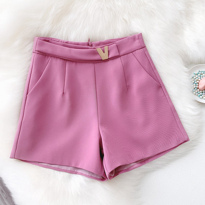 Μοντέρνα γυναικεία σορτς με τσέπες-ψηλή μέση