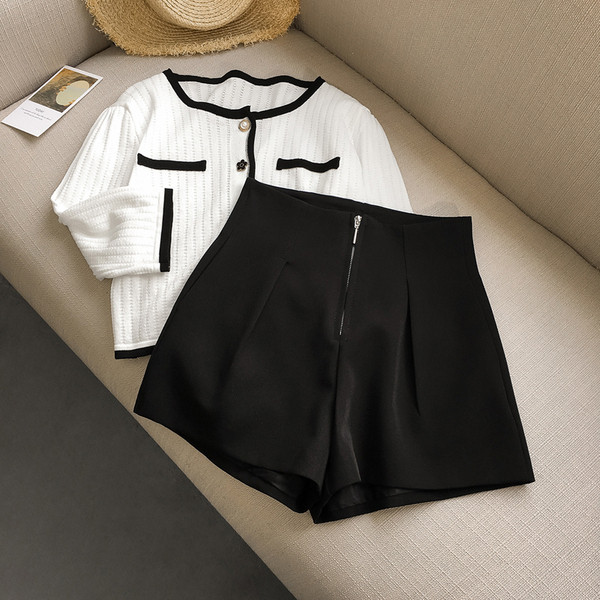 Uue mudeli lukuga naiste lühikesed püksid - kõrge vöökoht