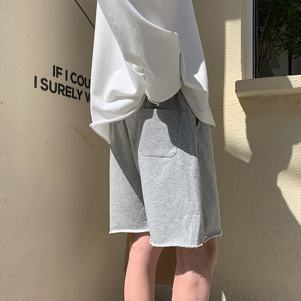 Lühikesed tekstiga puuvillased lühikesed püksid