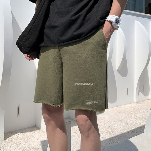 Lühikesed tekstiga puuvillased lühikesed püksid