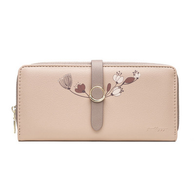 Γυναικείο πορτοφόλι με φερμουάρ και λουλούδια