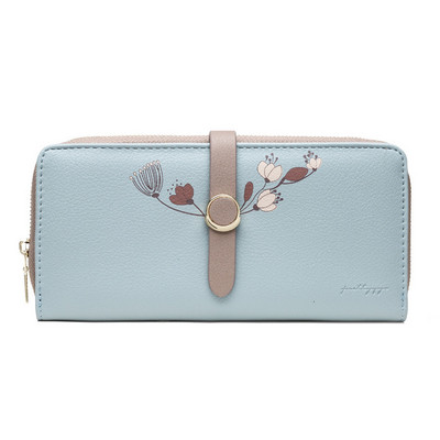 Γυναικείο πορτοφόλι με φερμουάρ και λουλούδια