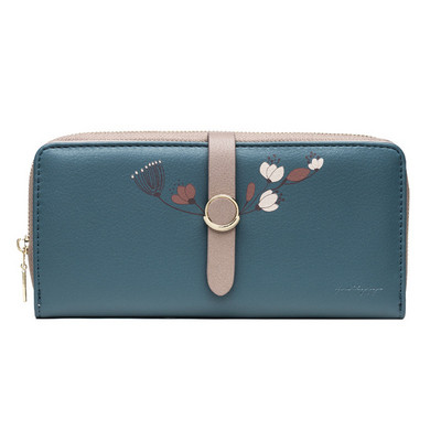 Γυναικείο πορτοφόλι με φερμουάρ και λουλούδια