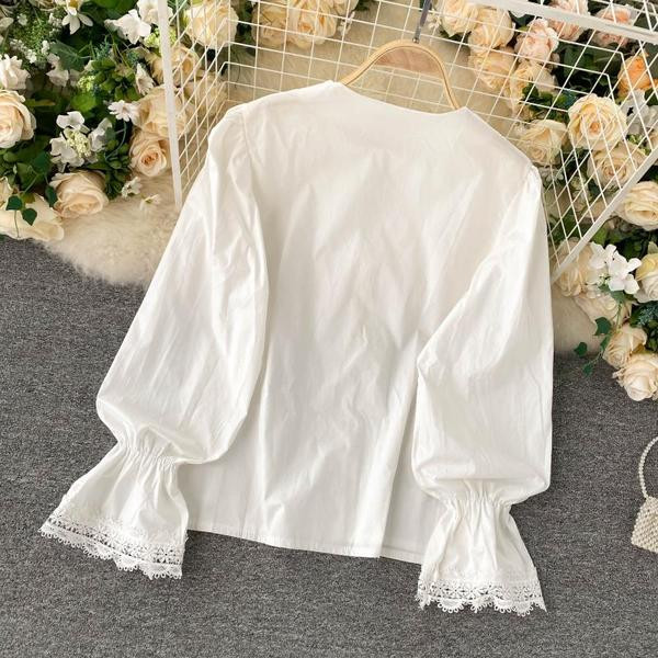 Naiste kaasaegne särk spitsikaela ja pitsiga