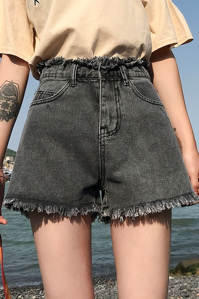 Új modell farmer rövidnadrág - magas derék