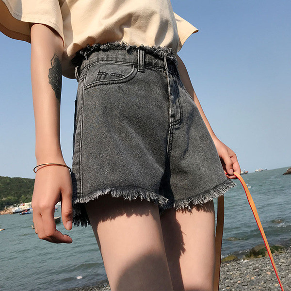 Új modell farmer rövidnadrág - magas derék