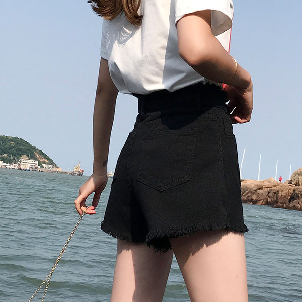 Új modell farmer rövidnadrág - magas derék