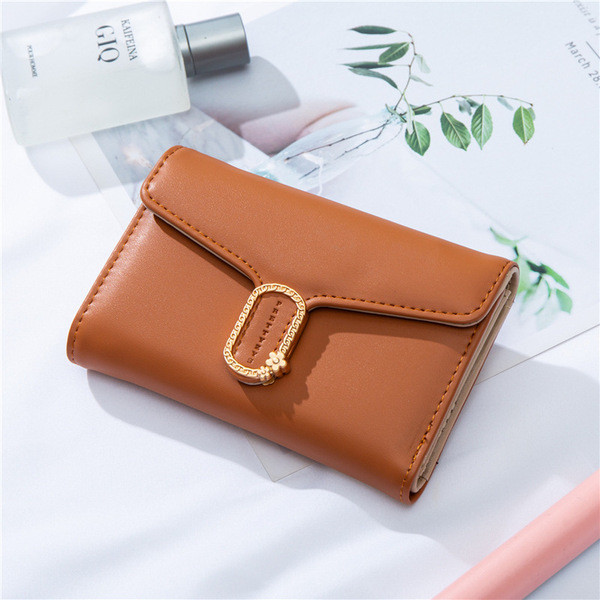 Öko-nahast metallist kinnitusega väike naiste rahakott