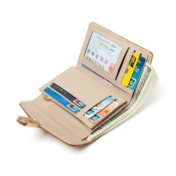 Öko-nahast metallist kinnitusega väike naiste rahakott