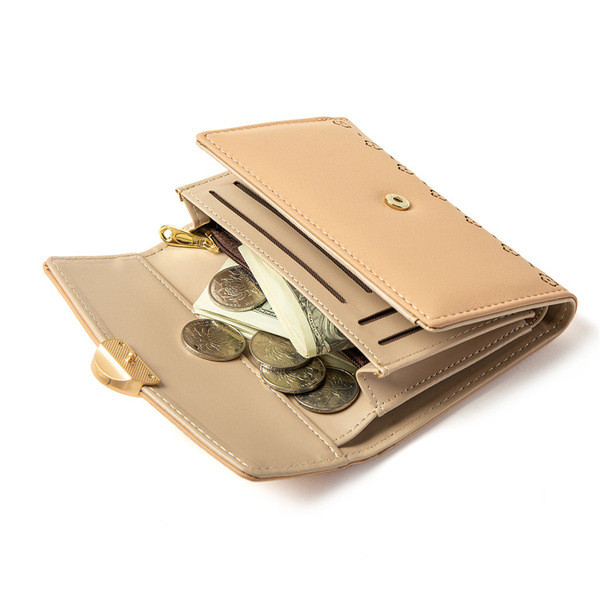 Naiste väike rahakott metallist luku ja lilledega