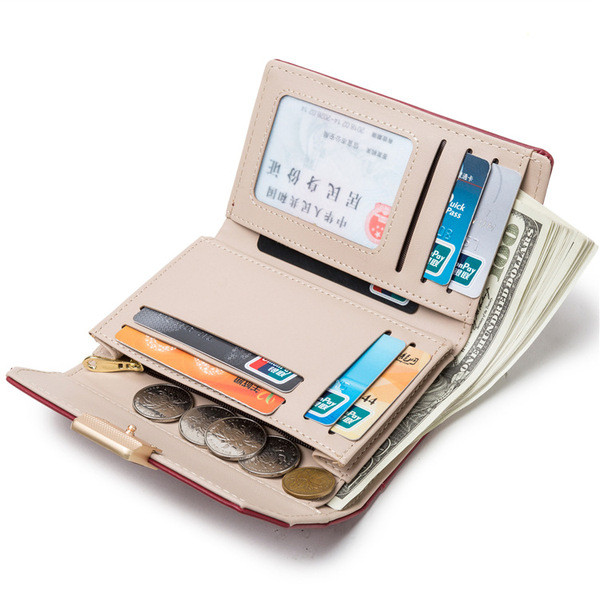 Női pénztárca eko bőrből és fém rögzítéssel