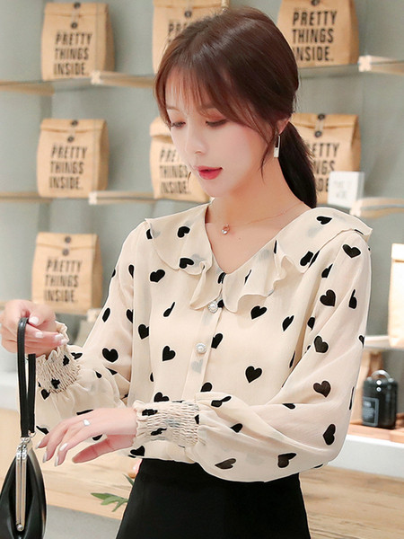 Hétköznapi női ing gombokkal és hosszú ujjú - széles modell