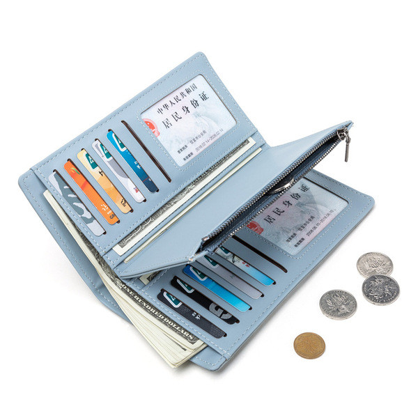 Eko bőrből készült női pénztárca virágokkal