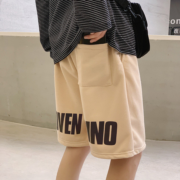 Suvised puuvillased lühikesed püksid kirjaga