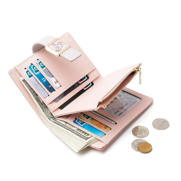 Moderns sieviešu maks no eko ādas ar metāla aizdari