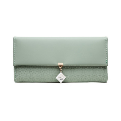 Eko bőrből készült női pénztárca fém rögzítéssel