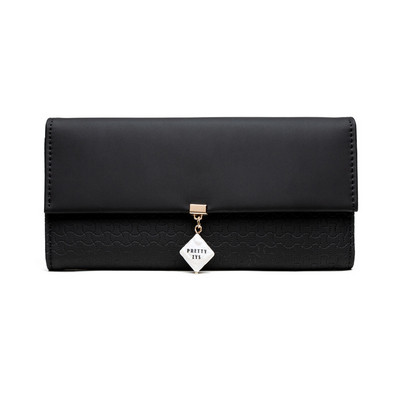 Eko bőrből készült női pénztárca fém rögzítéssel