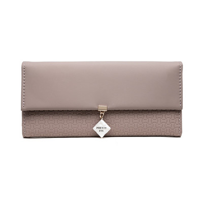 Eko bőrből készült női pénztárca fém rögzítéssel