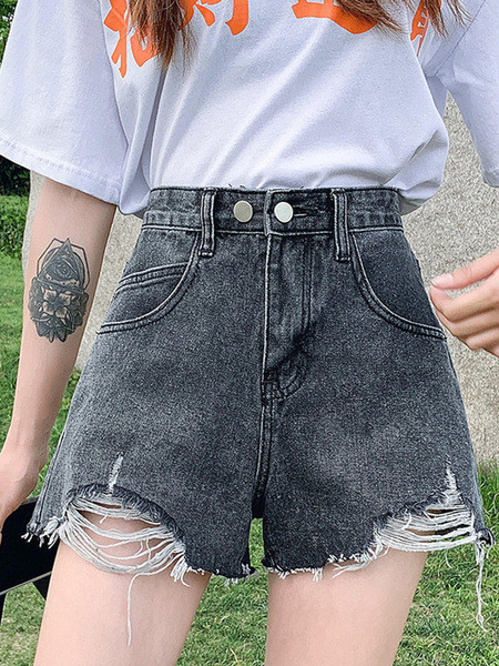 Rebenenud motiiviga vabaaja naiste teksapüksid