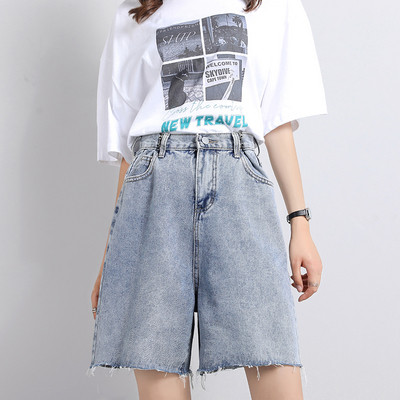 UUS mudeli kõrge vöökohaga laia mudeliga naiste lühikesed püksid