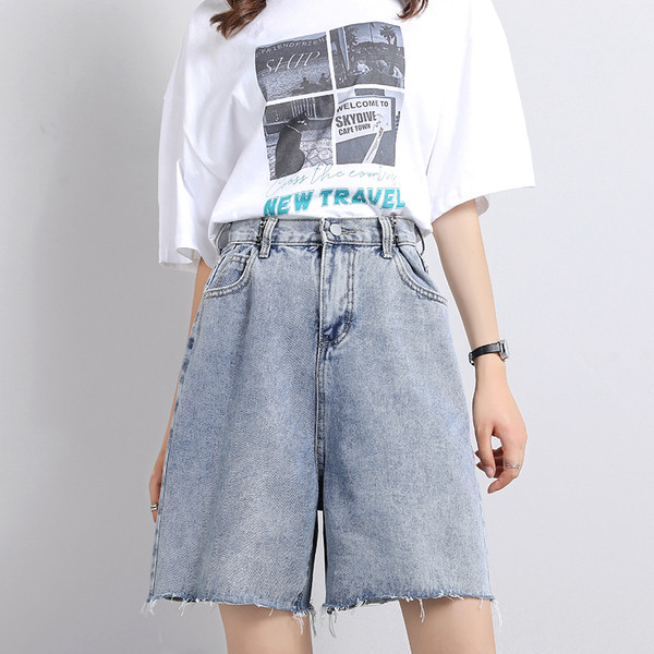 UUS mudeli kõrge vöökohaga laia mudeliga naiste lühikesed püksid