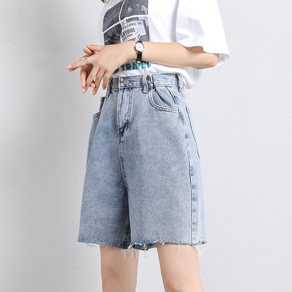 UUS mudeli kõrge vöökohaga laia mudeliga naiste lühikesed püksid