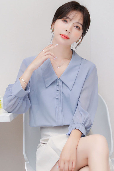 Új modell női ing, hosszú tüll ujjal