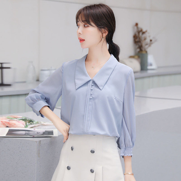 Új modell női ing, hosszú tüll ujjal