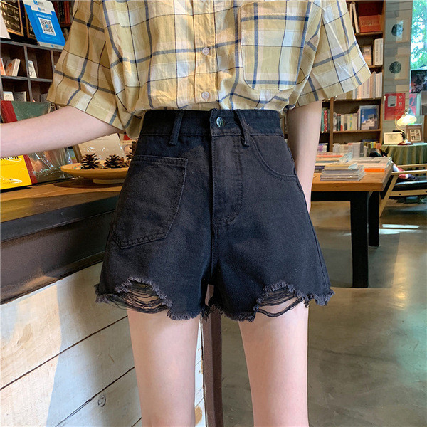 Rebenenud motiivide ja taskuga moodsad naiste teksapüksid