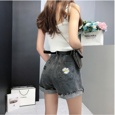 Sinise tikandiga vabaaja teksapüksid