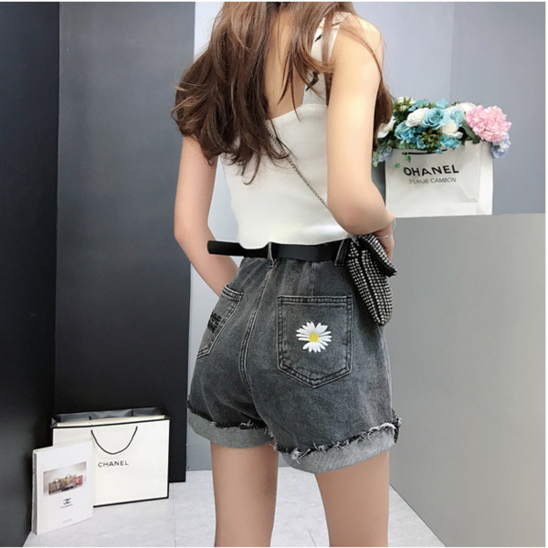 Sinise tikandiga vabaaja teksapüksid