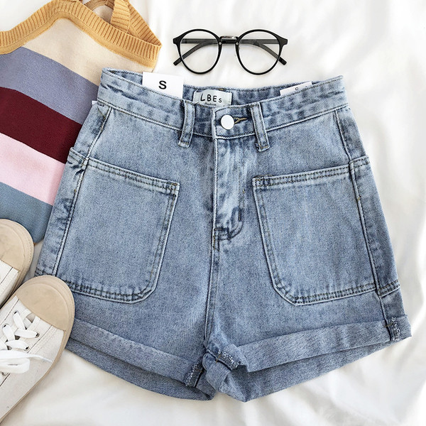 Új modell farmer rövidnadrág elülső zsebekkel