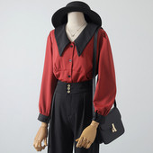 Jauna modeļa sieviešu krekls ar V-veida kakla izgriezumu un garām piedurknēm