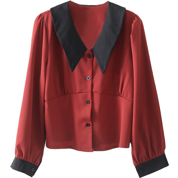 Jauna modeļa sieviešu krekls ar V-veida kakla izgriezumu un garām piedurknēm