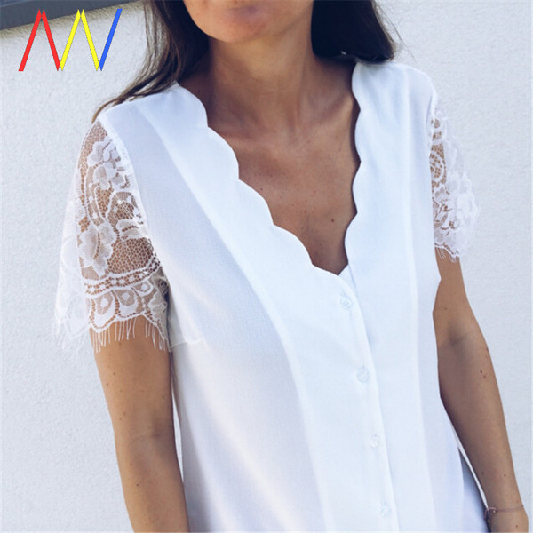 Naiste pitsvarrukate ja nööpidega särk