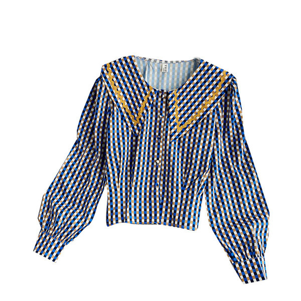 Ikdienas sieviešu krekls ar garām piedurknēm un ovālu kakla izgriezumu